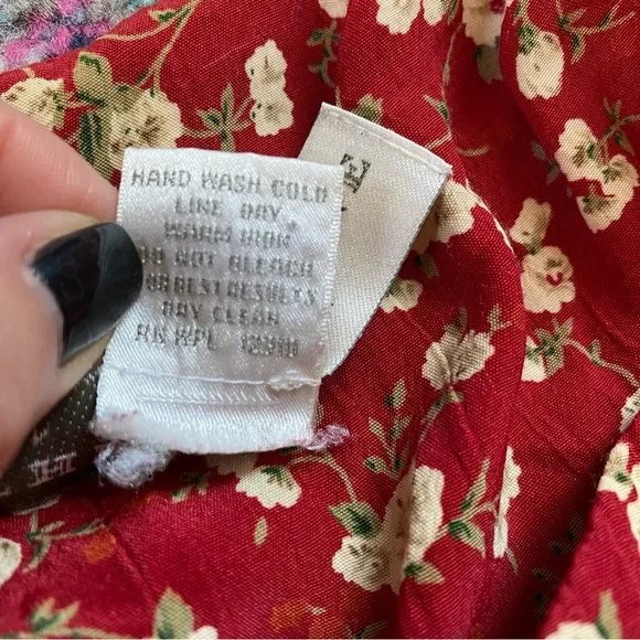 Vintage 90s Kathryn Deen New York Floral Button Down Maxi Dress Size L/XL - Picture 7 of 10